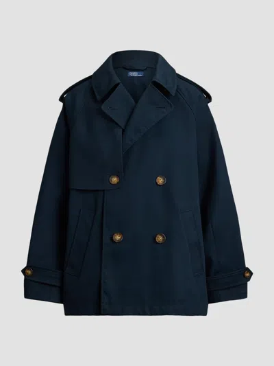 Polo Ralph Lauren Women's Cotton Twill Balloon Trench Coat In Blue
