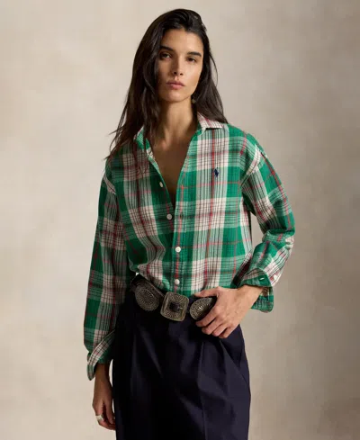 Polo Ralph Lauren Women's Cotton Twill Woven Collared Shirt