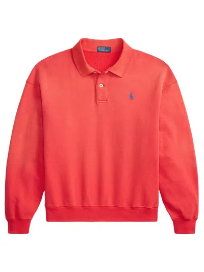 Polo Ralph Lauren Women's Cotton-blend Fleece Polo Sweater In Red