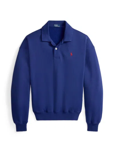 Polo Ralph Lauren Women's Cotton-blend Polo Sweatshirt In Blue