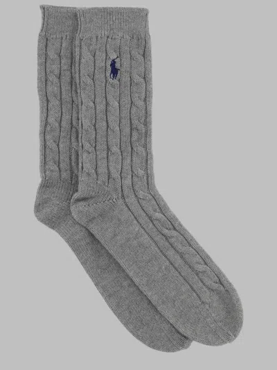 Polo Ralph Lauren Women's Cotton-blend Ribbed Socks For Everyday Wear In Grey