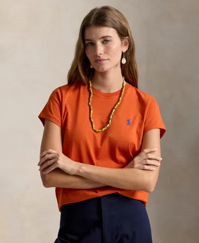 Polo Ralph Lauren Women's Crew Neck T-shirt In Orange