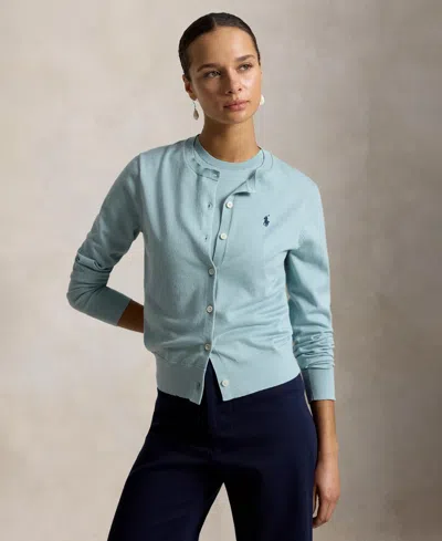 Polo Ralph Lauren Women's Crewneck Button-up Cardigan Sweater In Cast Green
