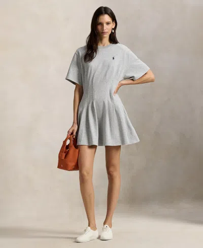 Polo Ralph Lauren Women's Crewneck Fit & Flare T-shirt Dress In Gray
