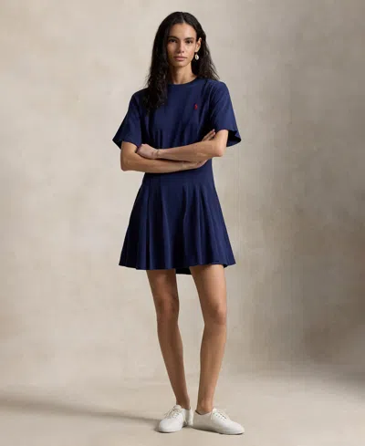 Polo Ralph Lauren Women's Crewneck Fit & Flare T-shirt Dress In Blue