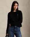 Polo Ralph Lauren Cable Wool And Cashmere Crewneck Jumper In Black