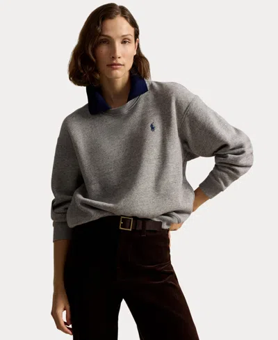 Polo Ralph Lauren Women's Crewneck Sweatshirt In Dark Vintage Heather