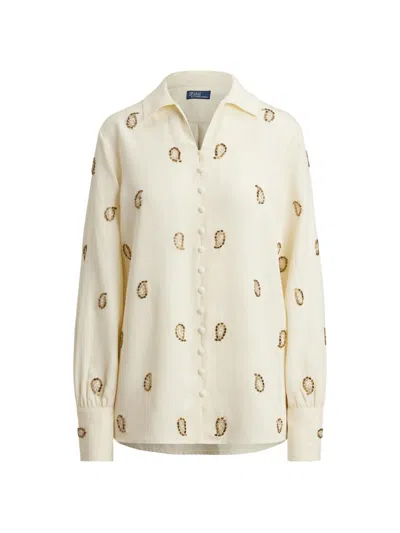 Polo Ralph Lauren Bead-detailed Shirt In Neutral