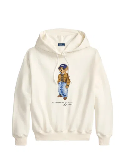 Polo Ralph Lauren Hooded Teddy Sweatshirt In Blue