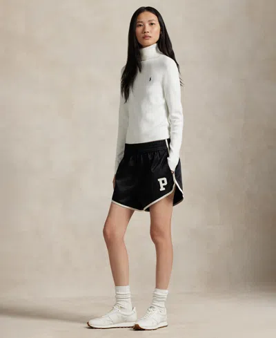 Polo Ralph Lauren Women's Elastic Waist Logo Detail Shorts In Black