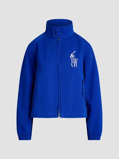 Polo Ralph Lauren Women's Embroidered Cotton Twill Jacket In Blue