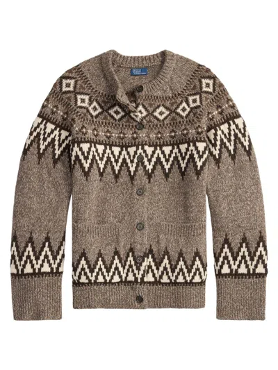 Polo Ralph Lauren Fair Isle Wool-blend Cardigan In Neutral