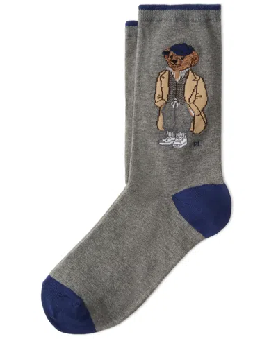Polo Ralph Lauren Women's Fall Bear Crew Socks In Gray