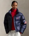 Polo Ralph Lauren Women's Flag Mid-weight Down Puffer Jacket In Blue