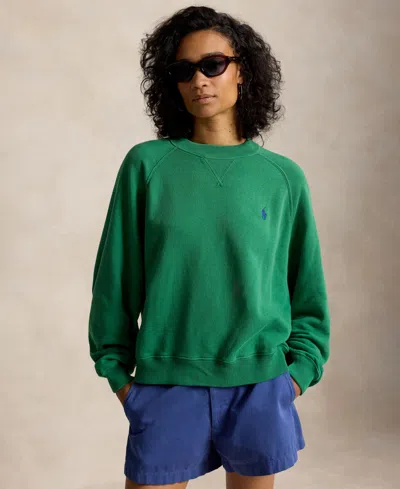 Polo Ralph Lauren Women's Fleece Crewneck Sweatshirt In Green