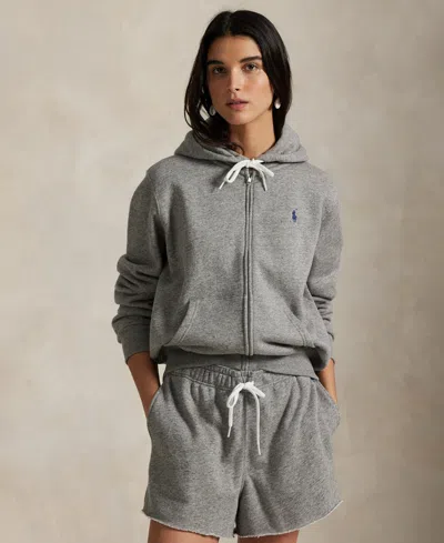 Polo Ralph Lauren Women's Fleece Full-zip Hoodie In Gray