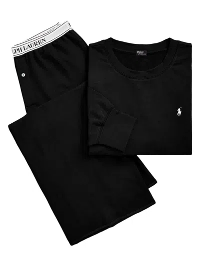 Polo Ralph Lauren Women's French Terry 2-piece Pajama Set In Black