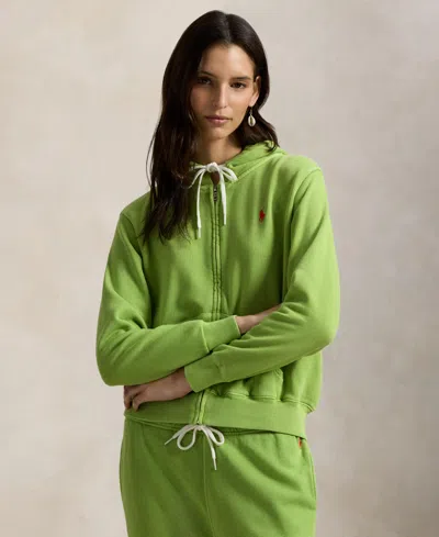 Polo Ralph Lauren Women's Full-zip Drawstring Hoodie In Green