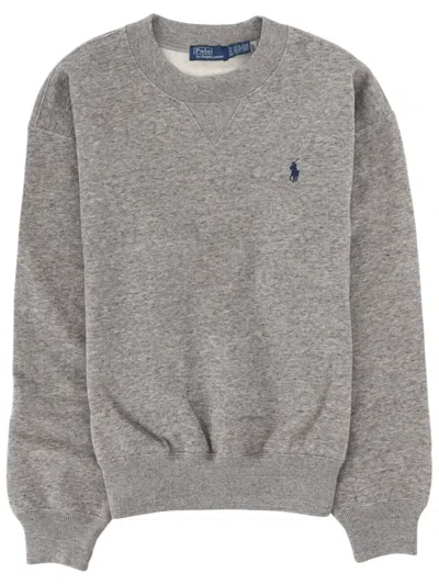Polo Ralph Lauren Polo Ralph Lauren Cotton Fleece Crewneck Sweatshirt In Gray