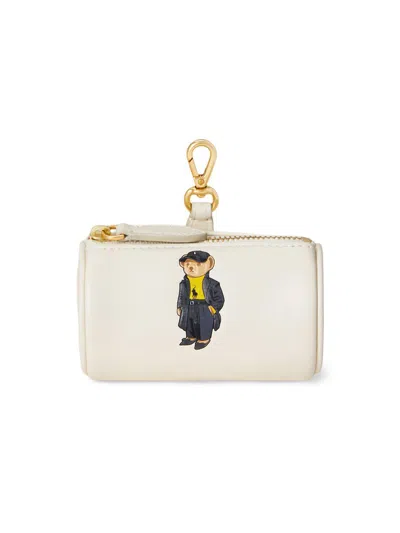 Polo Ralph Lauren Women's Holiday Bear Leather Card Case In White