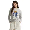Polo Ralph Lauren Brushed Cotton Blend Sweatshirt With Iconic Polo Bear Print In Gray