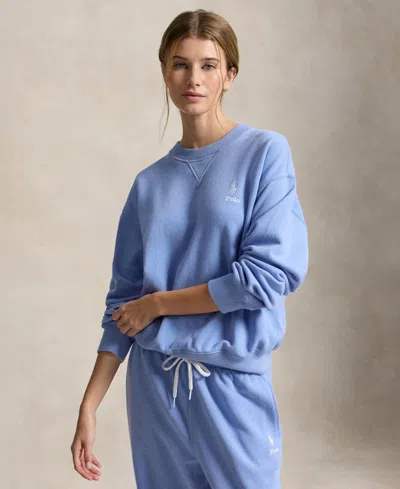 Polo Ralph Lauren Women's Island Fleece Crewneck Long-sleeve Sweatshirt In Blue
