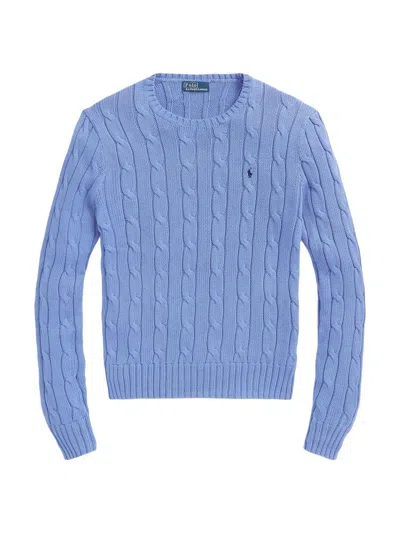 Polo Ralph Lauren Women's Julianna Cable-knit Cotton Crewneck Sweater In Blue