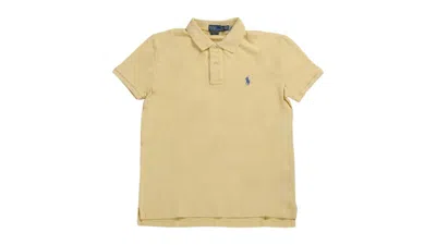 Pre-owned Polo Ralph Lauren Women's Knit Collar Polo Shirt In Wicket Yellow
