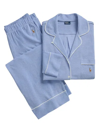 Polo Ralph Lauren Women's Knit Oxford Madison Pajamas In Blue