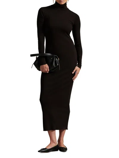 Polo Ralph Lauren Women's Knit Turtleneck Midi-dress In Black