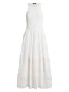 Polo Ralph Lauren Womens White Sleeveless Lace-trim Stretch-cotton Tank Dress In White