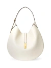 Polo Ralph Lauren Women's Large Polo Id Leather Shoulder Bag In Ivory