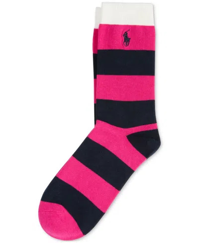 Polo Ralph Lauren Women's Large Rugby Stripes Slack Socks 79454 In Multi