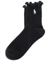 Polo Ralph Lauren Women's Lettuce Edge Anklet Socks 79132 In Black