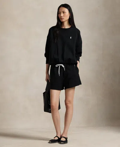Polo Ralph Lauren Women's Lightweight Fleece Drawstring Shorts In Black