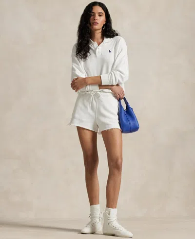 Polo Ralph Lauren Women's Lightweight Fleece Drawstring Shorts In White