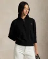 Polo Ralph Lauren Cotton Blend Fleece Quarter-zip Sweatshirt In Black