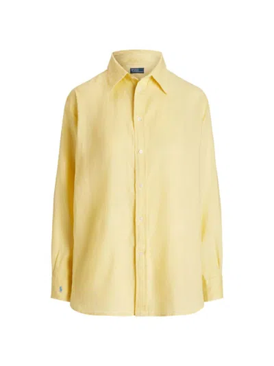 Polo Ralph Lauren Women's Linen Relaxed Shirt In Banana Peel