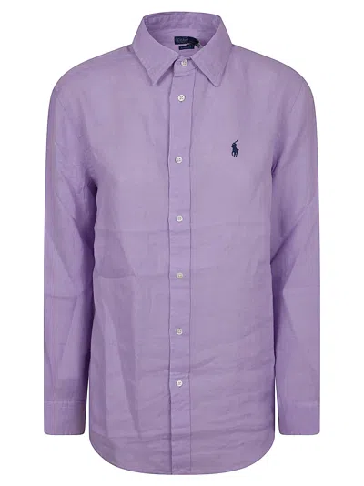 Polo Ralph Lauren Stylish Linen Shirt For Women In Purple