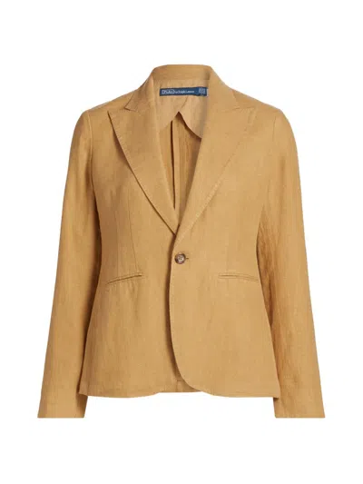 Polo Ralph Lauren Women's Linen Tapered Blazer In Brown