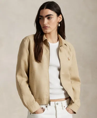 Polo Ralph Lauren Women's Linen Windbreaker In Tan