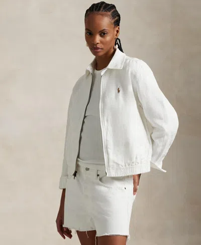 Polo Ralph Lauren Women's Linen Windbreaker In White