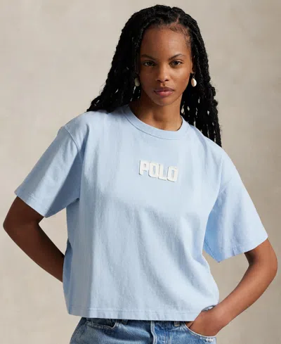 POLO RALPH LAUREN WOMEN'S LOGO COTTON JERSEY CREWNECK TEE