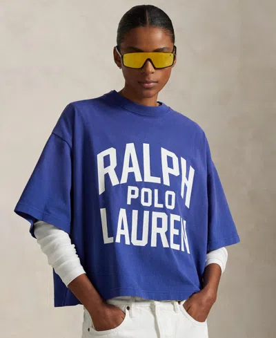 Polo Ralph Lauren Women's Logo Cotton Jersey Tee In Bright Navy