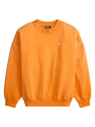Polo Ralph Lauren Women's Logo Cotton-blend Sweatshirt In Orange