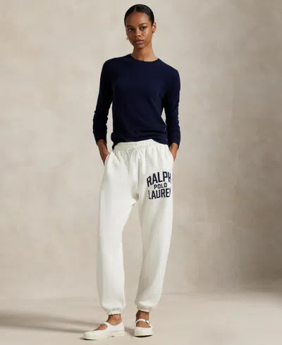 Polo Ralph Lauren Women's Logo Fleece Drawstring Sweatpant In Purple