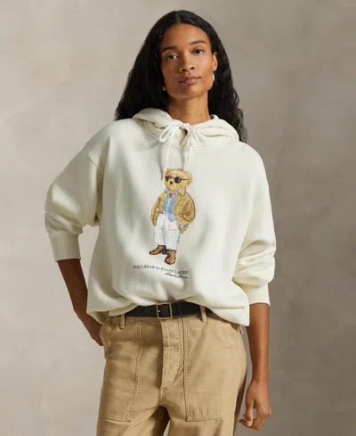 Polo Ralph Lauren Women's Long-sleeve Bear Fleece Hoodie In White