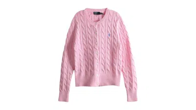 Pre-owned Polo Ralph Lauren Women's Long Sleeve Cardigan In Carmel Pink