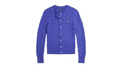 Pre-owned Polo Ralph Lauren Women's Long Sleeve Cardigan In Maidstone Blue