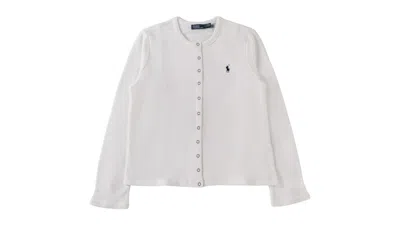 Pre-owned Polo Ralph Lauren Women's Long Sleeve Cardigan In White